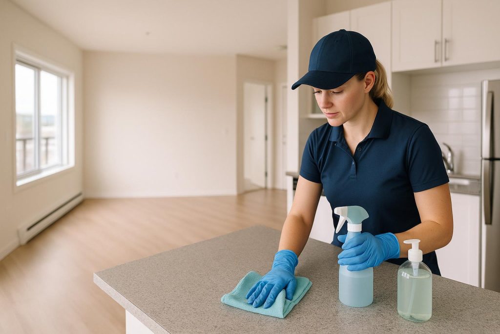 Professional cleaner providing eco-friendly cleaning Edmonton move-out service